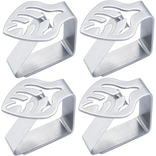 Kalanka-4 Pièces Pince Nappe ¿ Pince Nappe Exterieur ¿ Pince Pour Table Pour Cuisine, Pique Nique, Camping, Fête, Restaurant Et Occasions De Mariage (Feuilles)