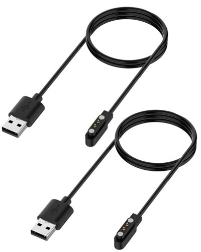 Lot De 2 Câbles De Charge Magnétiques Universels Pour Montre Intelligente-2 Broches-4 Mm-Câble De Charge Usb Pour Montre Intelligente-Chargeur Pour Tracker De Fitness
