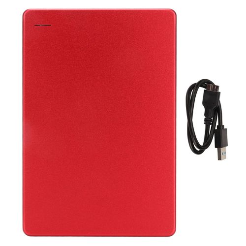 Disque dur externe portable 2,5 pouces USB 3.0 5 Gbit/s, ultra fin, en metal, haute vitesse, pour Windows et OS, rouge, 500 Go