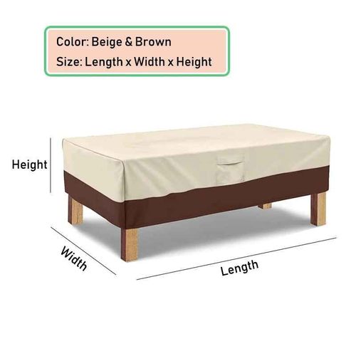 Housse De Meubles De Jardin D'extérieur Robuste,Pour Canapé,Table,Chaise,Patio,Imperméable,Coupe-Vent,Anti-Uv Contre La Pluie Et La Neige - Type Beige - Brown-135x135x75cm
