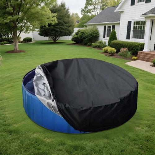 Couverture de piscine en tissu Anti-UV ronde pliante,couverture de piscine pour enfants,tapis de sol Anti-poussière 2025 - Type black #B