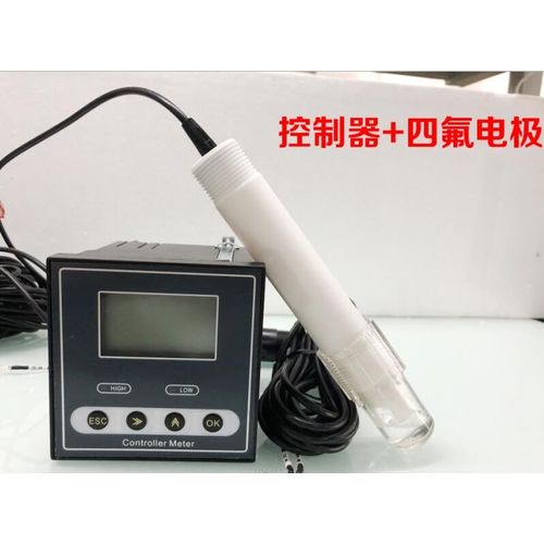 contrôleur de PH industriel en ligne,moniteur numérique 0,02pH 1mV,contrôle de limite supérieur et inférieur,alarme,testeur de pH - Type 4 fluorine electrode