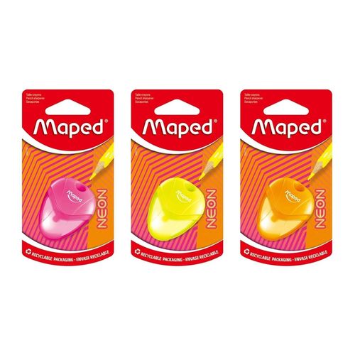 Taille Crayon 1 Trou Avec Réservoir Neon Assorti Maped