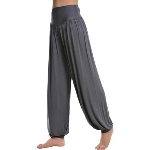Femme Sarouels Pantalon Bouffant Elastique Extensible - Tu - Gris
