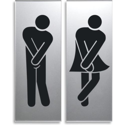 LETNERNY-1 Paire De Toilettes Rigolotes Autocollantes Pour Wc - 1 Mâle Et 1 Femelle - En Acrylique (3 Dimensions) - 16 X 6 X 0,3 Cm - Signes De Toilettes Drôles - Toilettes