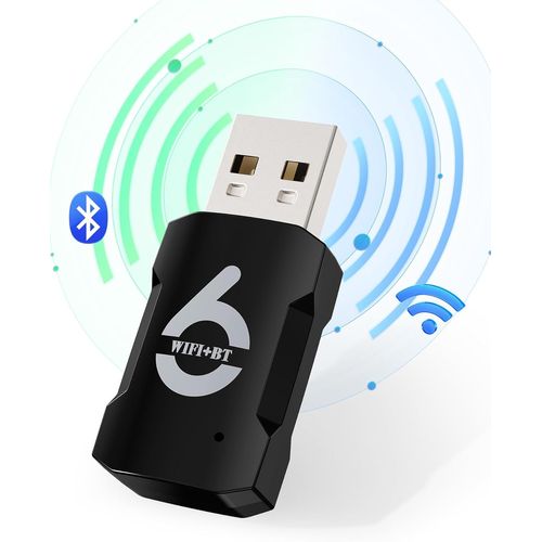 Bluetooth Clé Wifi Pour Pc, Ax900Mbps Clé Usb Wifi Wifi 6 Clé Usb Bluetooth 5.8 Ghz / 2.4 Ghz, 5.3 Usb Bluetooth Adaptateur Plug Play Cle Wifi Usb Pour Pc/Desktop/Laptop Windows 11[BLU920221]