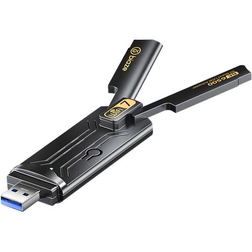 LETNERNY-Uk20 Clé Wifi 7 Dongle, Usb 3.0 Pour Pc Windows 10/11, 2.4G/5G/6G, Cryptage Wpa3, Mu-Mimo, Ofdma