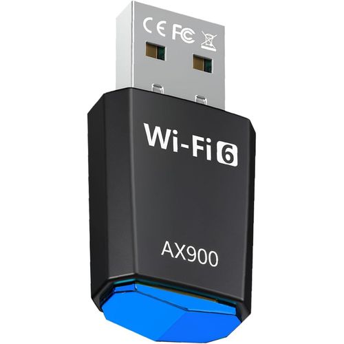 ASFASFq-Hemlosk AX900 Clé USB WiFi 6 pour PC, Adaptateur USB Double Bande 600 Mbps 5 GHz + 286 Mbps 2,4 GHz, Dongle WiFi Puissant pour Desktop/Laptop, MU-MIMO OFDMA, Plug & Play, Compatible Windows 1