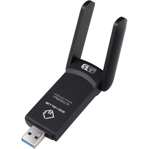 LETNERNY-Ultra 1200 Mbps W-Lan 2.4 & 5 Ghz Usb 3.0 Wifi Dual Band Adaptateur 5 Ghz + 2,4 Ghz 2 X 5 Dbi High Speed 802.11Ac Adaptateur Réseau Wifi Récepteur Pour Windows/Mac Os/Linux