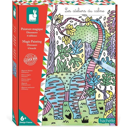 MDY-- Coffret Peinture Magique Dinosaures - Les Ateliers du Calme - 6 Tableaux Dinos À Colorer - 6 ans, J07873