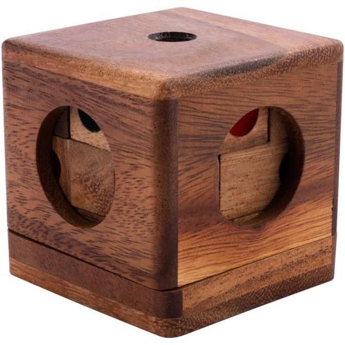 Dé enfermé - Casse Tete en Boite - Casse-Tête en Bois - Niveau Difficile - Jeu de Reflexion Ecologique - Adultes Adolescents - 9 pièces - Solution - 6,9 x 6,9 x6,3 cm