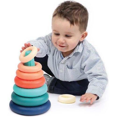 Pyramid-Early Learning Games-Flexible Plastic Stacking Game-Develops Fine Motor Skills-From 10 Months