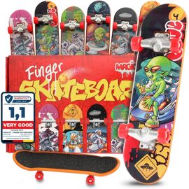 12 Mini Skateboards Doigt - Planche à Roulettes Pour Doigts - 9,5 Cm - Motifs Aléatoires - Cadeau Enfant - 5