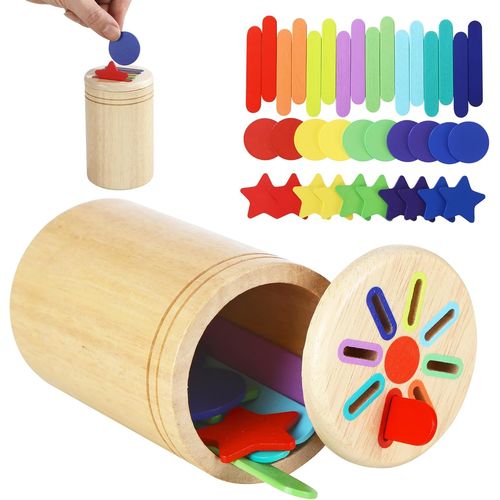 MDY-Jouet Bebe Montessori Jouet en Bois1 2 3 anJeu Montessori 1 An,Motricité Fine Jeu Éducatif,jouet sensoriel éducatif pour bébé,cadeau pour apprendre à compter et à colorier les enfants de 3 ans pl
