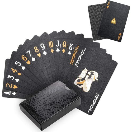 Asfasfq-Carte Poker, Jeux De Cartes Poker Plastique Imperméables, 54 Cartes, Jeux De Cartes Poker, Playing Cards, Professionnelles Cartes A Jouer Pour Le Blackjack, Le Canasta, Le Jeu De Tarot