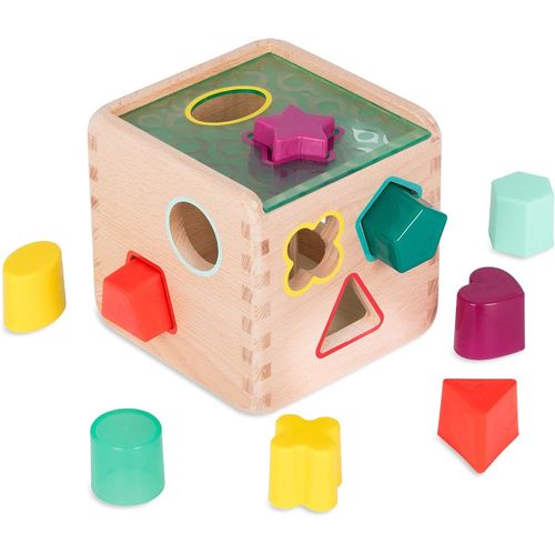 Cube Magique-Cube de tri des Formes-Trieur de Formes en Bois-Jouet éducatif pour Enfants-18 Mois et +
