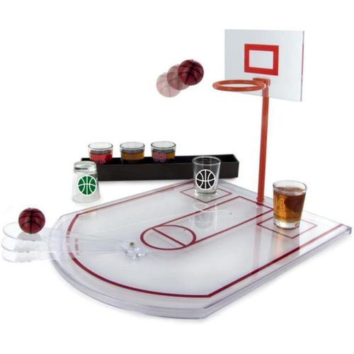 Mdy-Mg3039 Jeu À Boire Basket, Pp/Verre, Blanc, 24 X 31 X 22,5 Cm