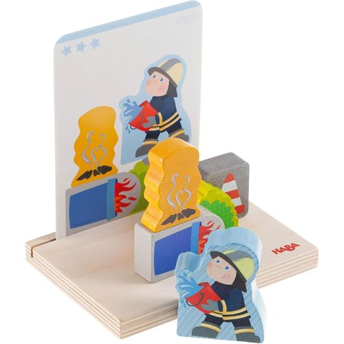 ChenQuanSarl-Jeu À Empiler 3D Pompiers - Jouet En Bois - 2 Ans Et Plus - 306706 Coloré