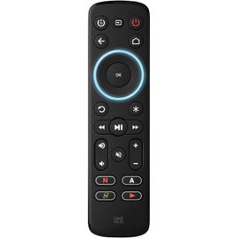 SUBZONAL-Télécommande Streamer pour Boîtier Multimédia - Permettant de Contrôler jusqu¿à 3 Appareils - Boîtiers Multimédia (Roku, Apple TV, etc.), TVs et des Barres de Son -Noir - URC7935