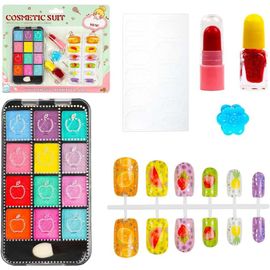 MDY-Maquillage Enfant Jouet Filles, Kit de Maquillage Non Toxique Enfant Fille, Set de Vernis à Ongles pour Enfants Y Compris le Rouge à Lèvres, le Fard à Paupières pour Princesse Fille 3 + Ans