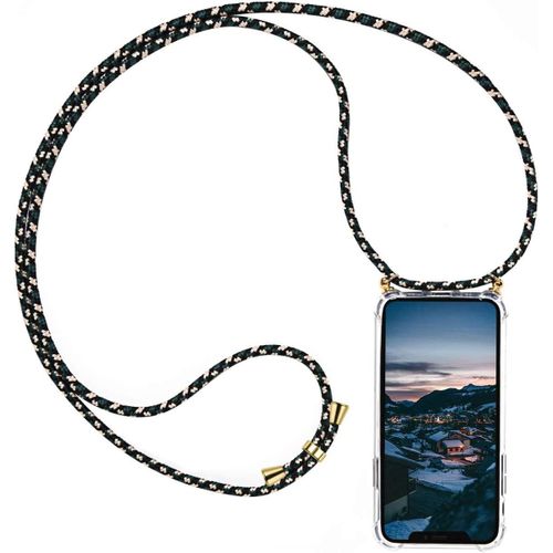 Kal-Coque Pour Huawei P20, Silicone Coque Avec Cou Chaîne Collier Étui De Téléphone Pour Huawei P20 Cou Lanière En Corde, Camouflage Vert