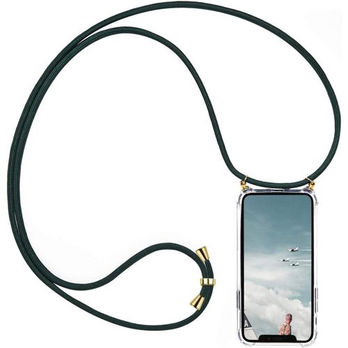 Kal-Coque Pour Huawei P20, Silicone Coque Avec Cou Chaîne Collier Étui De Téléphone Pour Huawei P20 Cou Lanière En Corde, Vert