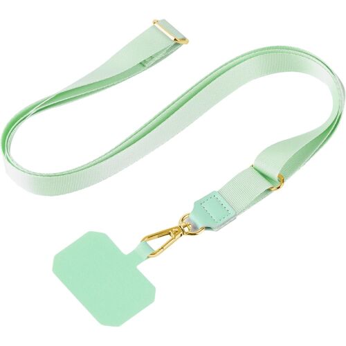 KAL-Chaîne Universelle Pour Téléphone Portable Softband -Vert Clair -Pièces Métalliques De Couleur Or -Compatible Avec De Nombreuses Coques De Téléphone -Bande Brillante De Qualité