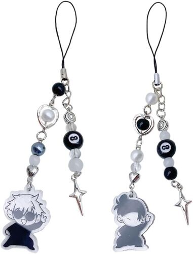 Kalanka-Cordon Telephone Portable Bijoux De Telephone Lot De 2 Breloques Mignonnes Pour Téléphone Portable Charms Pour Téléphone Portable Inspirés De L'anime Gojo Geto