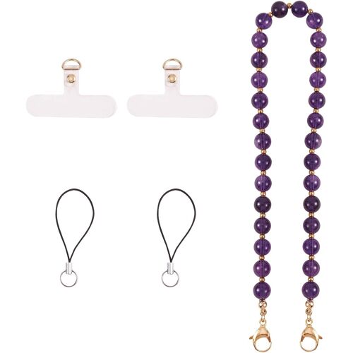 KAL-Bracelet De Poignet Pour Téléphone Portable Avec Perles -Avec Languette De Maintien Et Passants En Nylon -Mains Libres -Chaîne À Breloques