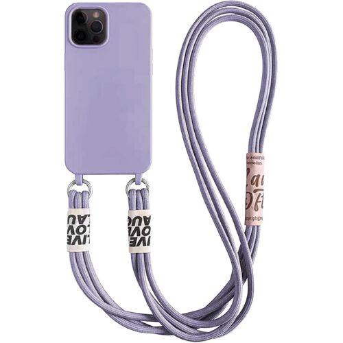 KAL-Coque De Protection Pour Iphone 13 Pro Max - En Silicone Liquide - Avec Cordon De Suspension, Bandoulière - Élégant - Pour Iphone 13 Pro Max - Lavande