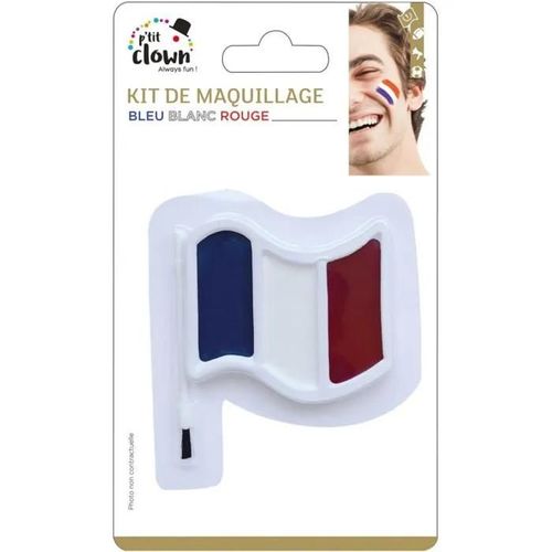 P'tit Clown Re22387, Palette De Maquillage Avec Pinceau France Bleu Blanc Rouge Multicolore