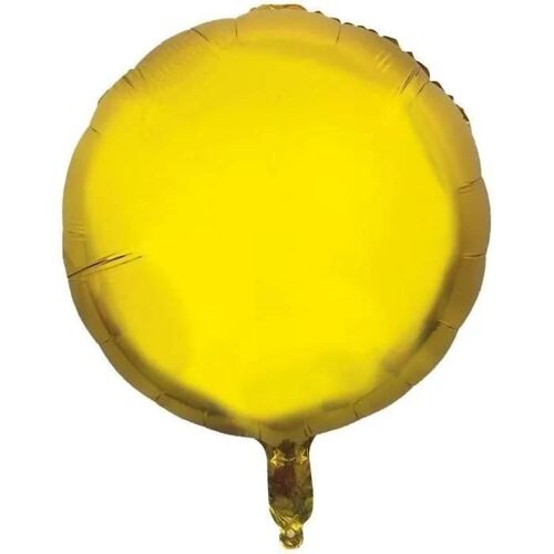 Ballon mylar Rond - P'TIT Clown - re22322 - 37 cm - Or brillant - Décoration chic