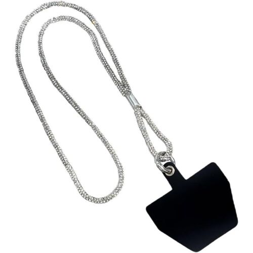 KAL-Étuis À Bandoulière Et Cordon Pour Téléphone Portable,Pendentifs Pour Téléphones Portables,Chaîne De Téléphone Portable En Diamant Blanc, Ajustable, Avec Clip De Corde Antiperte