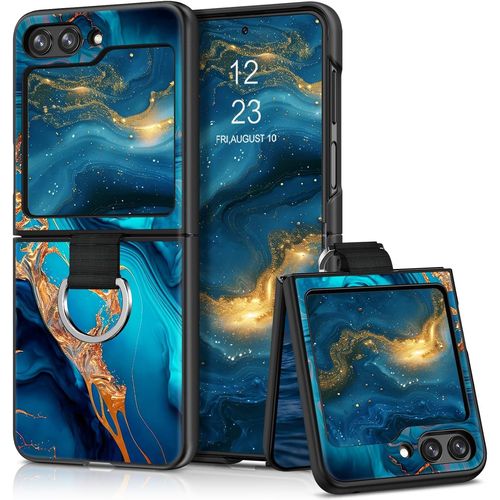 Kal-Coque Pour Samsung Galaxy Z Flip 6 5g, Etui Samsung Z Flip6 Housse De Protection Brillant Lumineux Slim Tpu Silicone Anti-Chute Coque Pour Samsung Galaxy Z Flip 6 5g 6.7""-Mer Profonde