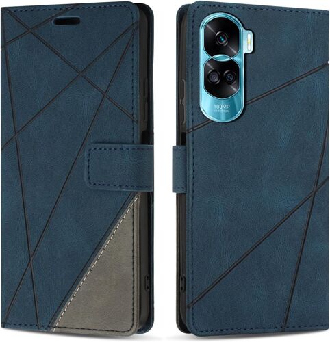 KAL-Coque Pour Honor 90 Lite, Protection Housse Etui En Cuir Pu Portefeuille Avec Emplacements Cartes Et Fonction Support Pour Honor 90 Lite, Bleu