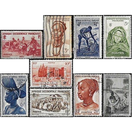 France, Colonies D'Afrique Occidentale Française - Sénégal, Togo, Soudan, Mauritanie, Dahomey, Guinée, Côte D'Ivoire Etc.., Beaux Timbres Yvert 30 34 36 37 38 39 40 41 Et 42, Oblitérés, Tbe.
