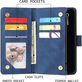 Coque Pour Samsung Galaxy S20 Fe 5g, Etui En Cuir Pu Portefeuille Rétro Antichoc Flip Case Housse Avec Fentes De Cartes Fonction Support, Fermeture Magnétique - Bleu