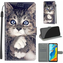 Étui Portefeuille En Cuir Pour Huawei P30 Lite / Nova 4e (6,15 Pouces) - Coque De Protection Avec 2 Emplacements Cartes, Fermeture Magnétique Et Fonction Support