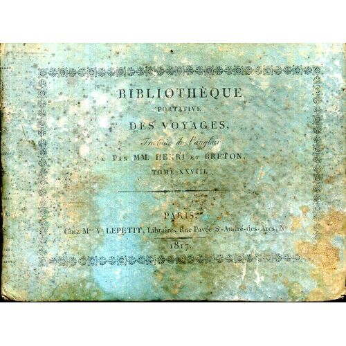 Bibliotheque Portative Des Voyages Par Mm Henry Et Breton Tome Xxviii Atlas Du 1ier Voyage De Cook 1817 Edition Lepetit Atlas Du Premier Voyage De James Cook 23 Planche