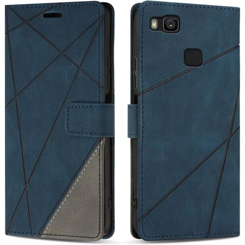 KAL-Etui Coque Pour Huawei P9 Lite, Protection Housse En Cuir Pu Portefeuille Livre Pour Huawei P9 Lite, Emplacements Cartes, Fonction Support, Bleu