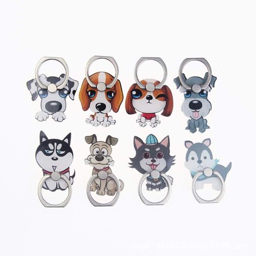 KAL-8 Pcs De Bague De Téléphone Portable En Forme De Chien Mignon Support De Téléphone En Alliage De Doigt Réglable Universel Pour Smartphone Et Tablettes
