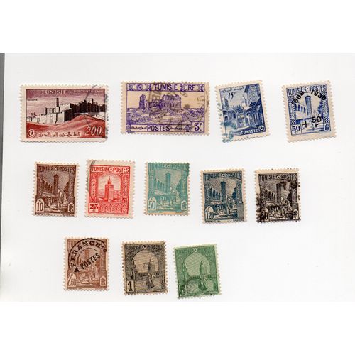 Tunisie- Lot De 12 Timbres Oblitérés Divers