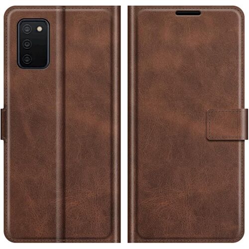 KAL-Coque For Samsung A03S Housse En Cuir Pu Tpu Magnétique Protection Étui For Samsung Galaxy A03S A037G 2021 Telephone Portable Portefeuille Fonction Support (Brown)