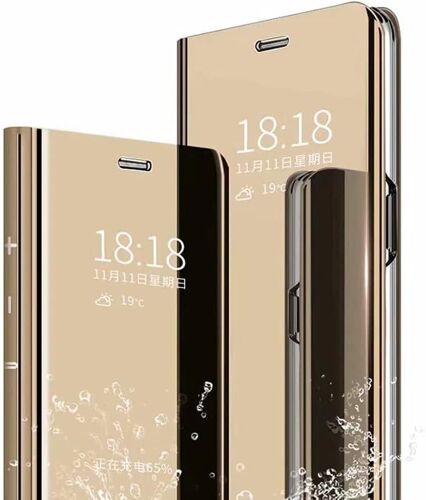 KAL-Coque Pour Samsung Galaxy A23 5G, Coquille Protectrice Intelligente De Flip De Miroir, Protection Complète. Housse Coque Pour Samsung Galaxy A23 5G.(Or)