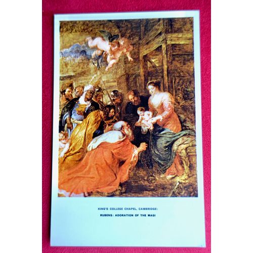 Carte Postale Peinture Rubens. Adoration Of The Magi (Adoration Des Mages) King'S College Chapel, Cambridge. Rare. Publié Par Jarrold & Sons.