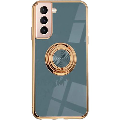 KAL-Coque De Protection Pour Samsung Galaxy S21 Ultra, Téléphone Portable En Silicone Tpu Avec Anneau De Support À 360° - Support Magnétique Pour Voiture, Protection Antichoc