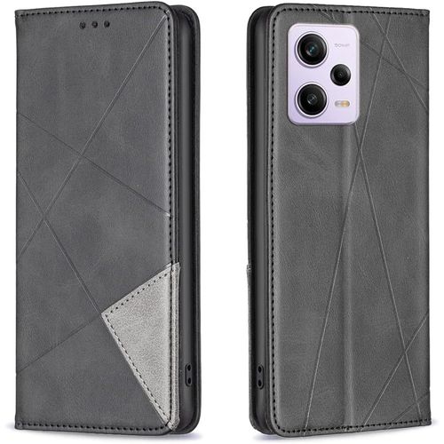 Coque Pour Xiaomi Redmi Note 12 Pro 5g/Poco X5 Pro, Housse Portefeuille En Cuir Etui De Protection Avec Slim Tpu Silicone Bumper Flip Case, Porte Cartes Avec Fonction Support Cover (Noir)