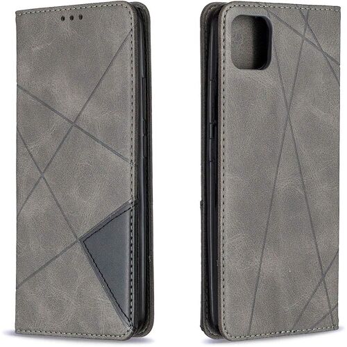 KAL-Coque Pour Oppo Realem C20/C11 2021, Housse Portefeuille En Cuir Etui Avec Tpu Silicone Bumper Antichoc Magnétique Flip Case, Porte Cartes Avec Fonction Support Cover Pu Pochette (Gris)