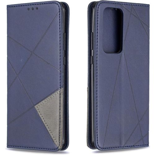 Coque Pour Huawei P40 Pro, Housse Portefeuille En Cuir Etui De Protection Avec Slim Tpu Silicone Bumper Antichoc Magnetique Flip Case, Porte Cartes Avec Fonction Support Cover (Bleu)