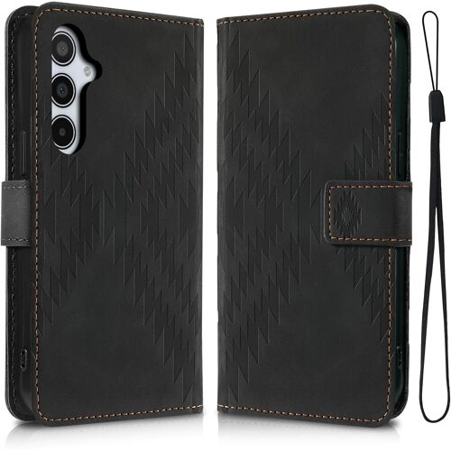 KAL-Coque Pour Samsung Galaxy A35 5G 6.6 Avec Fonction De Support, Matériau De Protection En Pu Tout Autour, Étui A35/Sm-A356 Anti-Rayures Et Anti-Chute, Noir